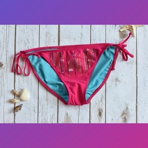 xhilaration Pink Sequin Bikini Bottoms Size Medium